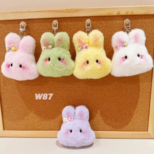 Lapin en peluche coloré fait main, breloque pour sac en peluche, jolie peluche, cadeau pour elle, cadeaux personnalisés