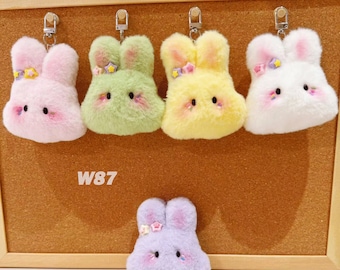 Handmade Colourful Plush Rabbit Toy, Plush Bag Charm, Cute Plush Toy, Gift for Her, Personalized Gifts