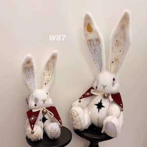 Muñeco de peluche de conejo adorable hecho a mano de 20 cm/30 cm, juguetes de peluche de conejito kawaii, regalos de cumpleaños, regalos personalizados