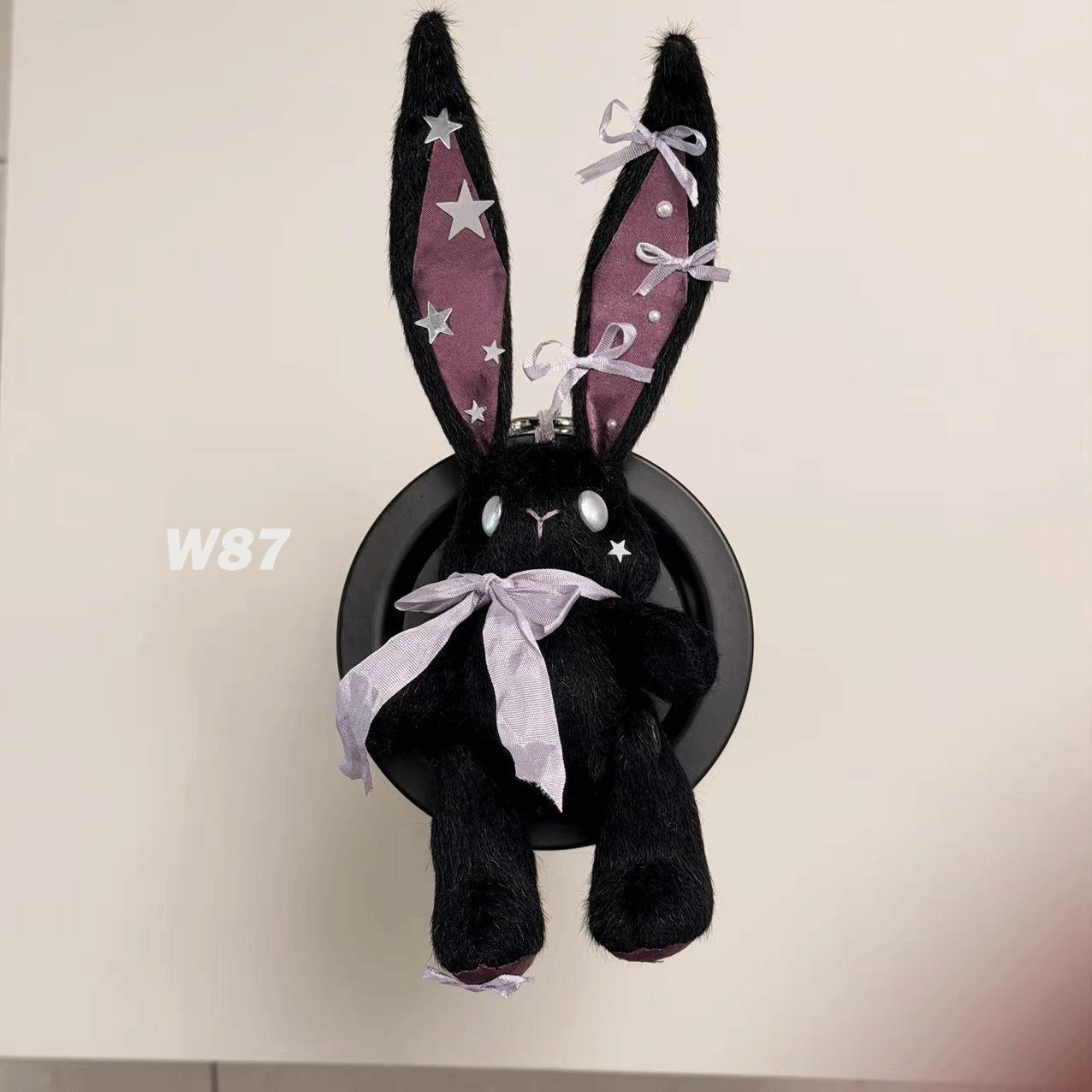 Black Bunny Plushie, Plush Cool Rabbit Toy, Handmade Personalized Gifts ...