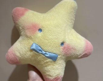 Muñeco de peluche de estrella lindo hecho a mano de 25 cm, juguete de bebé de peluche Kawaii, regalos de cumpleaños para niñas, regalos personalizados