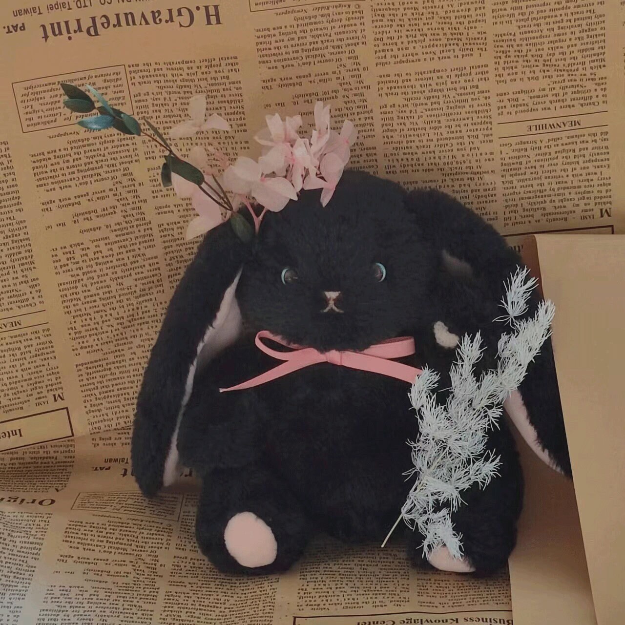 black bunny soft toy