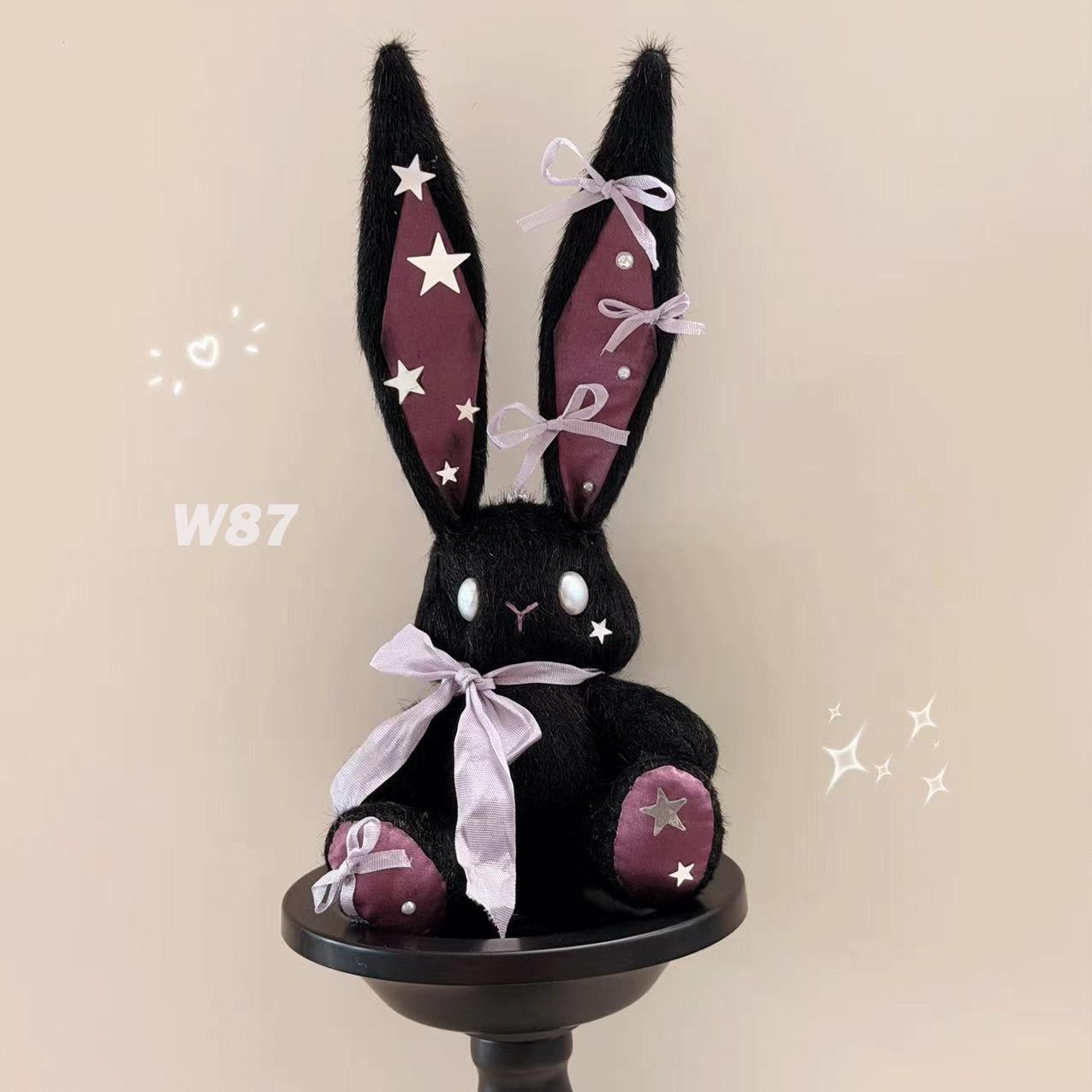 Black Bunny Plushie, Plush Cool Rabbit Toy, Handmade Personalized Gifts ...