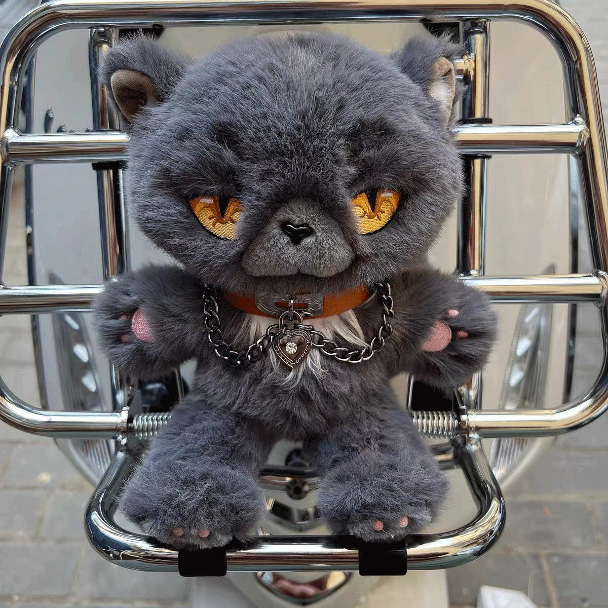 Handmade Cute Grey Cat Plush Doll Kawaii Kitty Plush Toys Etsy