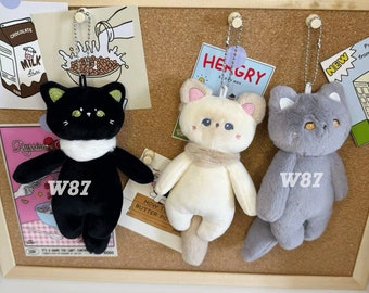 Peluche chat mignon fait main, pendentif peluche, peluche chaton, cadeaux d'anniversaire pour fille, cadeaux personnalisés