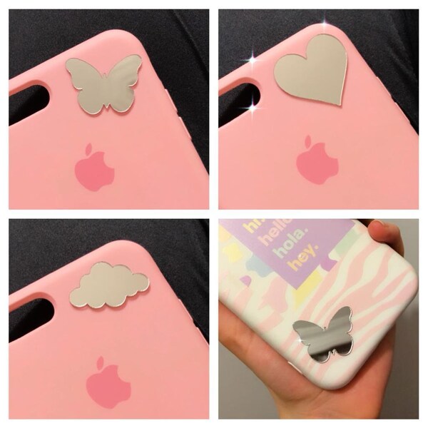 sticker,phone sticker , 3d sticker , mirror sticker , heart sticker , butterfly sticker , cloudy sticker