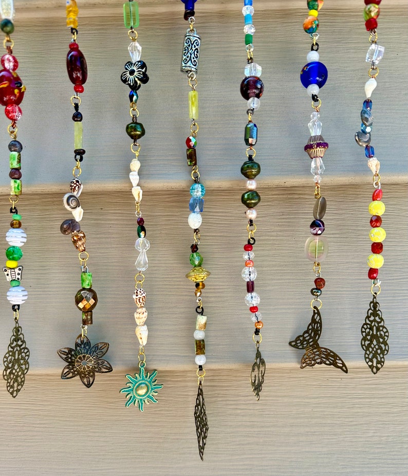 Driftwood Beaded Wall Art Boho Beaded Wall Decor Driftwood Sun Catcher