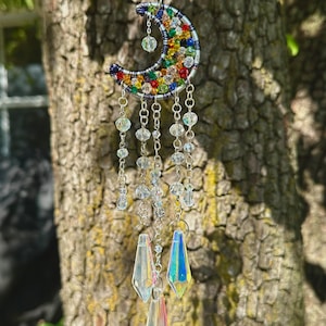 Beaded Moon Suncatcher