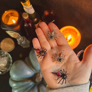 Black Wire Wrapped Spider Pendant