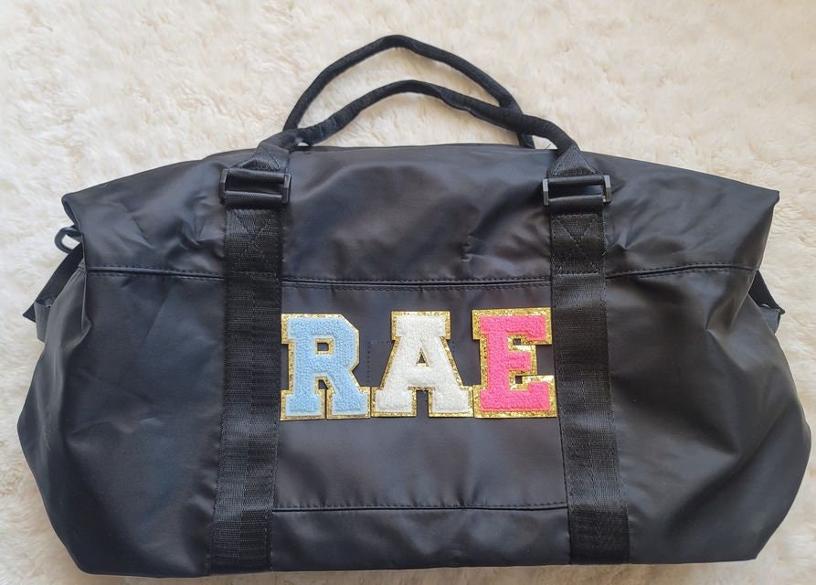 Custom Chenille Letter Patch Duffle Bags Etsy