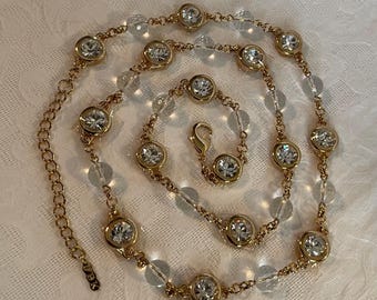 Camrose and Kross JBK Crystal Orbs and Gold Plated Necklace.