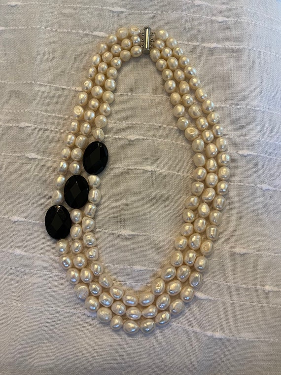 3 Strand Baroque Pearl Necklace