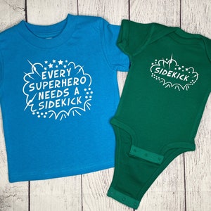 Every superhero needs a sidekick | sibling set | sidekick | Newborn outfit | Coming home outfit |