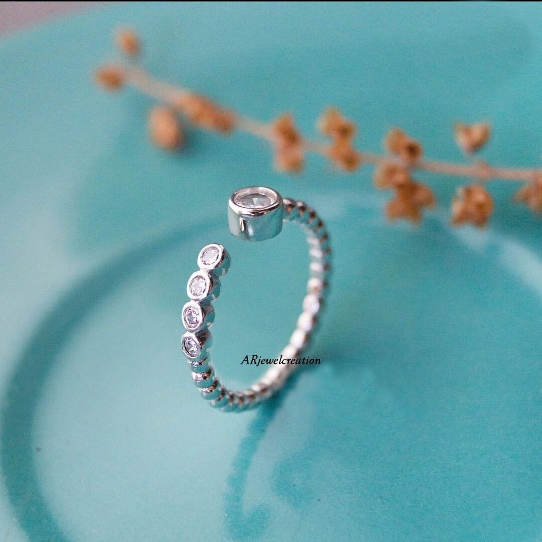 CZ Stacking Ring, 925 Silver Minimalist Ring, Statement Ring, Dainty