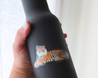 Pegatina de vinilo de tigre enmascarado