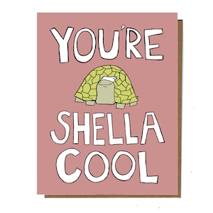 Funny Turtle Card, Just Because Card, Punny, Cute Greeting Cards, For Friend, Unique Cards, Animal Pun Crds image 1