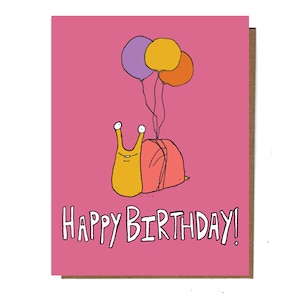 Cute Snail Birthday Card, Funny Card, Cute Greeting Cards, For Friend, For child, Cute, Funny, Quirky Cards, Silly