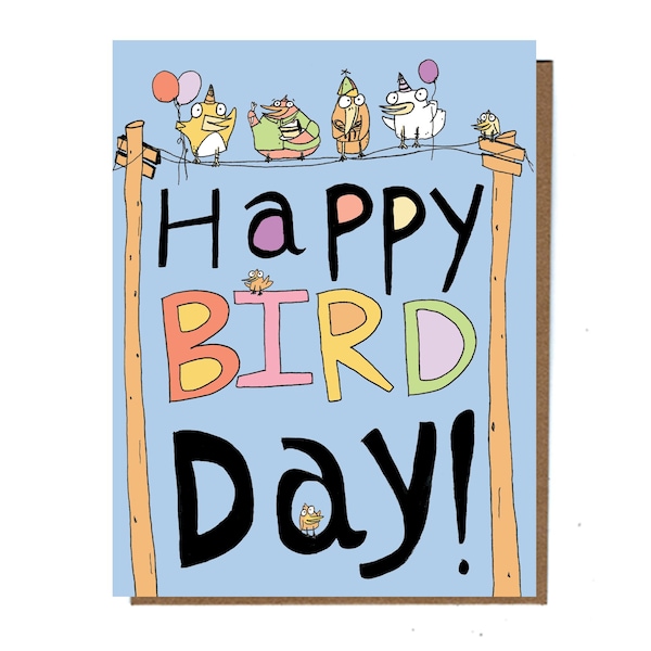 Cute Birthday Card, Funny Bird Card, Cute Greeting Cards, Pun Cards, Card For Friend, Birthday Card, Cute, Funny, Quirky, Birds, Silly