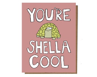 Funny Turtle Card, Just Because Card, Punny, Cute Greeting Cards, For Friend, Unique Cards, Animal Pun Crds