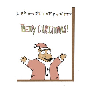 Beary Christmas, Cute Christmas Pun Card
