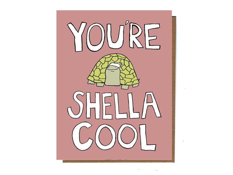 Funny Turtle Card, Just Because Card, Punny, Cute Greeting Cards, For Friend, Unique Cards, Animal Pun Crds image 1