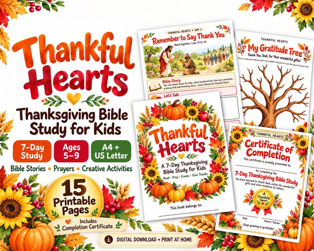 Study Tree Images Thanksgiving Sunday School Lesson, Kids Thanksgiving Bible Study ...