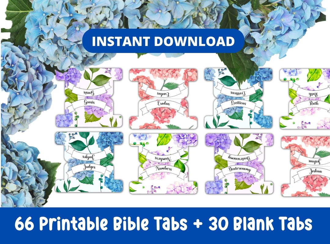 Printable Bible Tabs for DIY Bible Tabs Floral Bible Tabs - Etsy