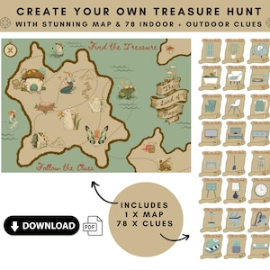 Carte et indices de chasse au trésor des fées, téléchargement numérique, carte au trésor pour enfants, activité de fête d'enfants, carte de pirate, carte magique, fête de fées !