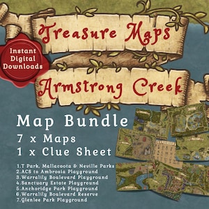 Armstrong Creek BUNDEL Imagination Treasure Map 7 x kaarten 1 x informatieblad