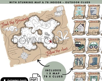 School Holiday Pirate Map & Clues, Digital Download, Kids game, Kids party activity, Pirate Map,  Fun Maps, Pirate Party Theme, Treasure Map