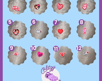 Valentines Croc charms