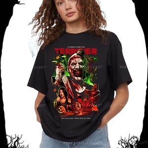 Hell On Shirts Terrifiers 2 shirt, Scary Clown Tshirt, Halloween T-Shirt, horror movie shirt, Halloween terrifier shirt,horror film Shirt