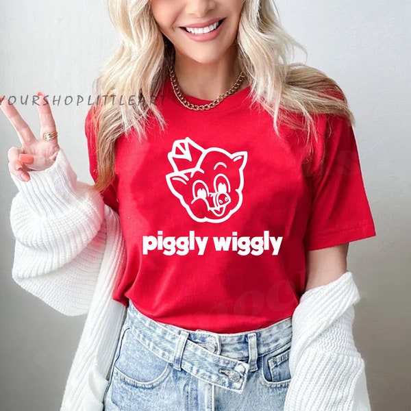 Piggly Wiggly Supermarket Graphic T Shirt, Pig Shirt, farm animal Shirt, Porky the pig shirt, Vintage piggly
