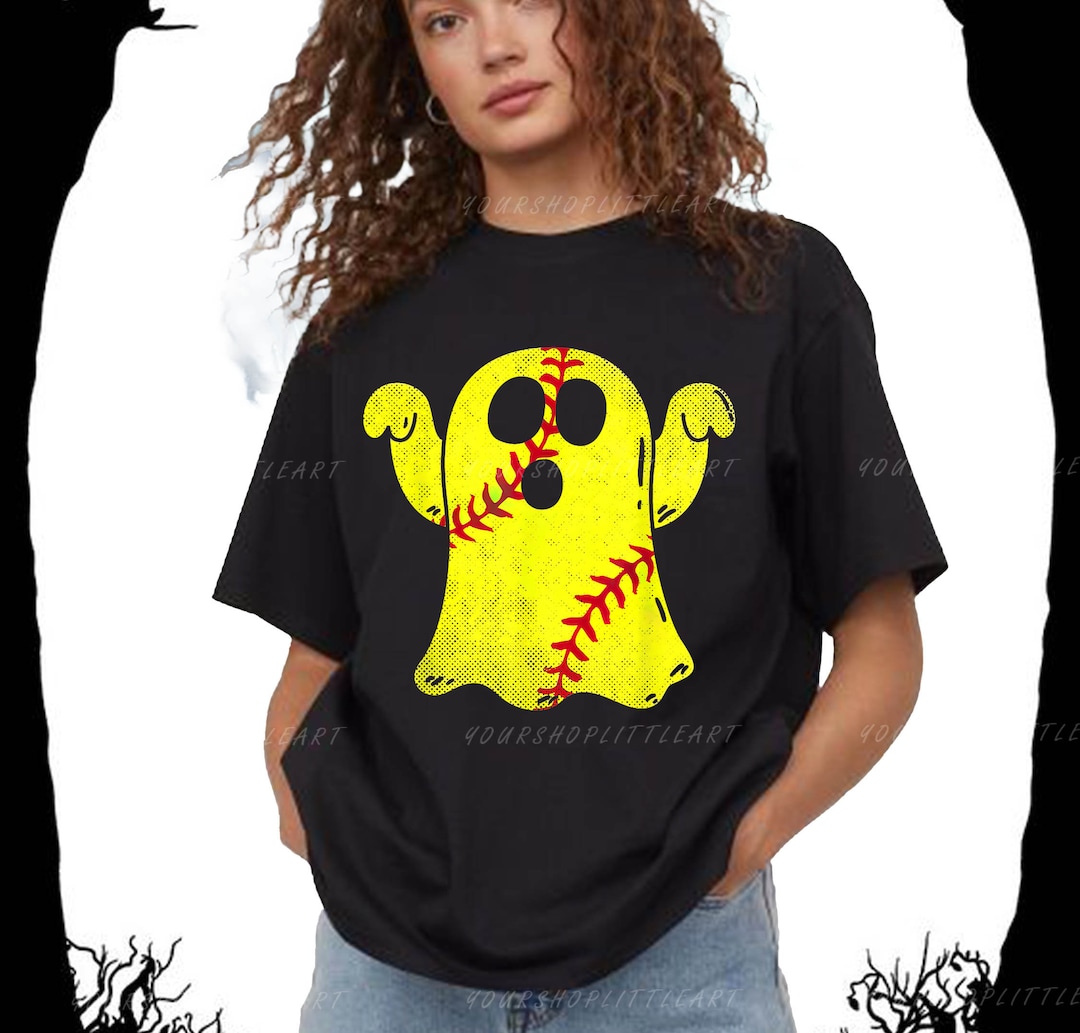 Ghost Softball Halloween Costume Boys Girls Kids Gift Tshirt Etsy
