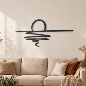 Sun Sparkle Metal Wall Art – Sunrise Inspired Design, Modern Above Bed Decoration for Home