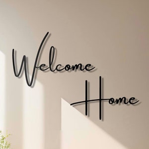 Metal Welcome Home Sign – Rustic Farmhouse Entryway Wall Art, Front ...