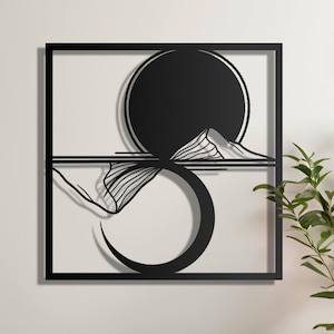Metal Sun and Moon Wall Art – Celestial Decor, Boho Wall Hanging, Mountain Metal Wall Art, Rustic Home Decor, Spiritual Gift, Gift for Mom