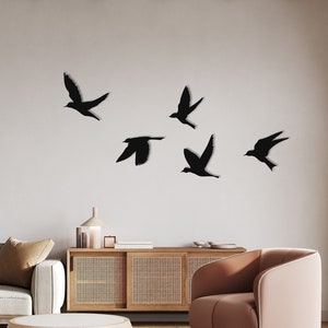 Birds Metal Wall Art, Bird Flock Wall Art, Home Decoration, Bird Set of 5, Modern Home Decoration, Birds Sign, Birds Wall Hangings, Bird Art