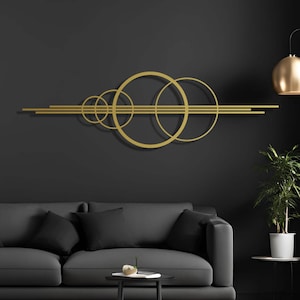 Circular Geometric Metal Wall Art – Modern Minimalist 3D Hanging for ...
