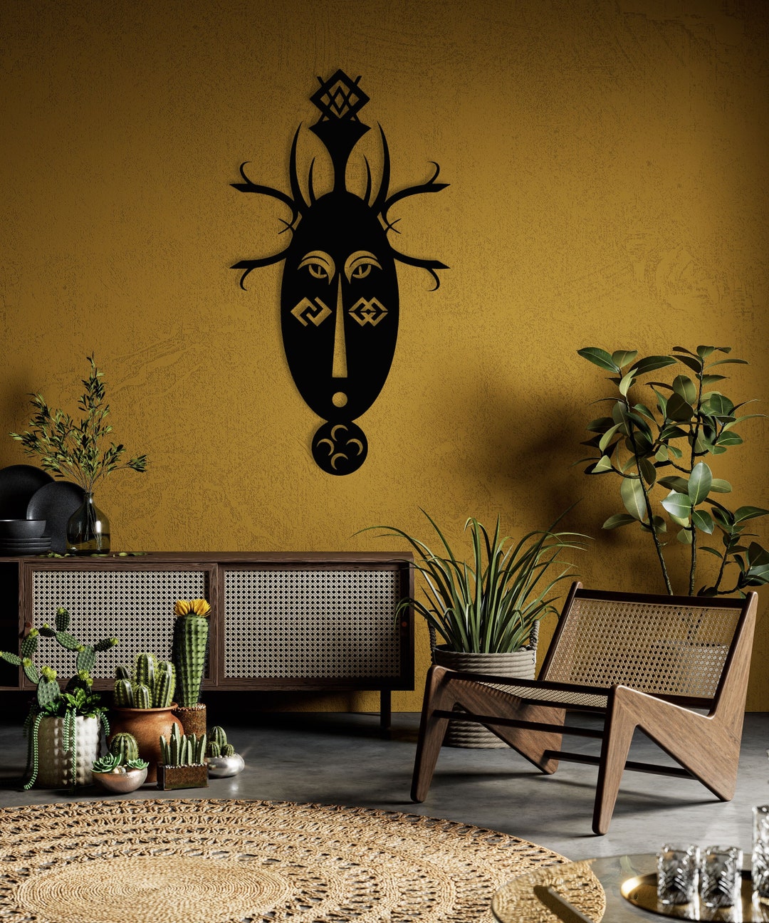 African Mask Metal Wall Art, African Traditional Mask, Mask Decor