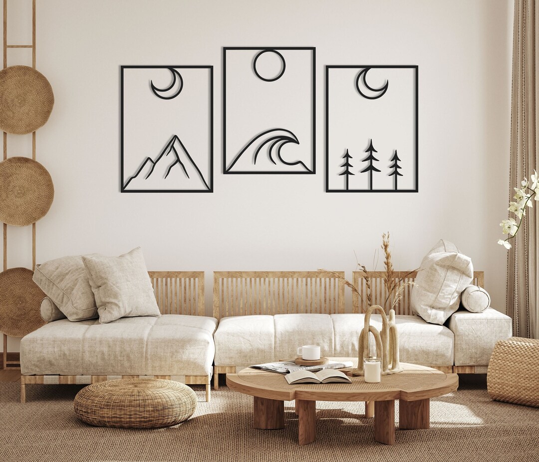 NATURE Metal Wall Art Fire Water Earth Home Decor Etsy