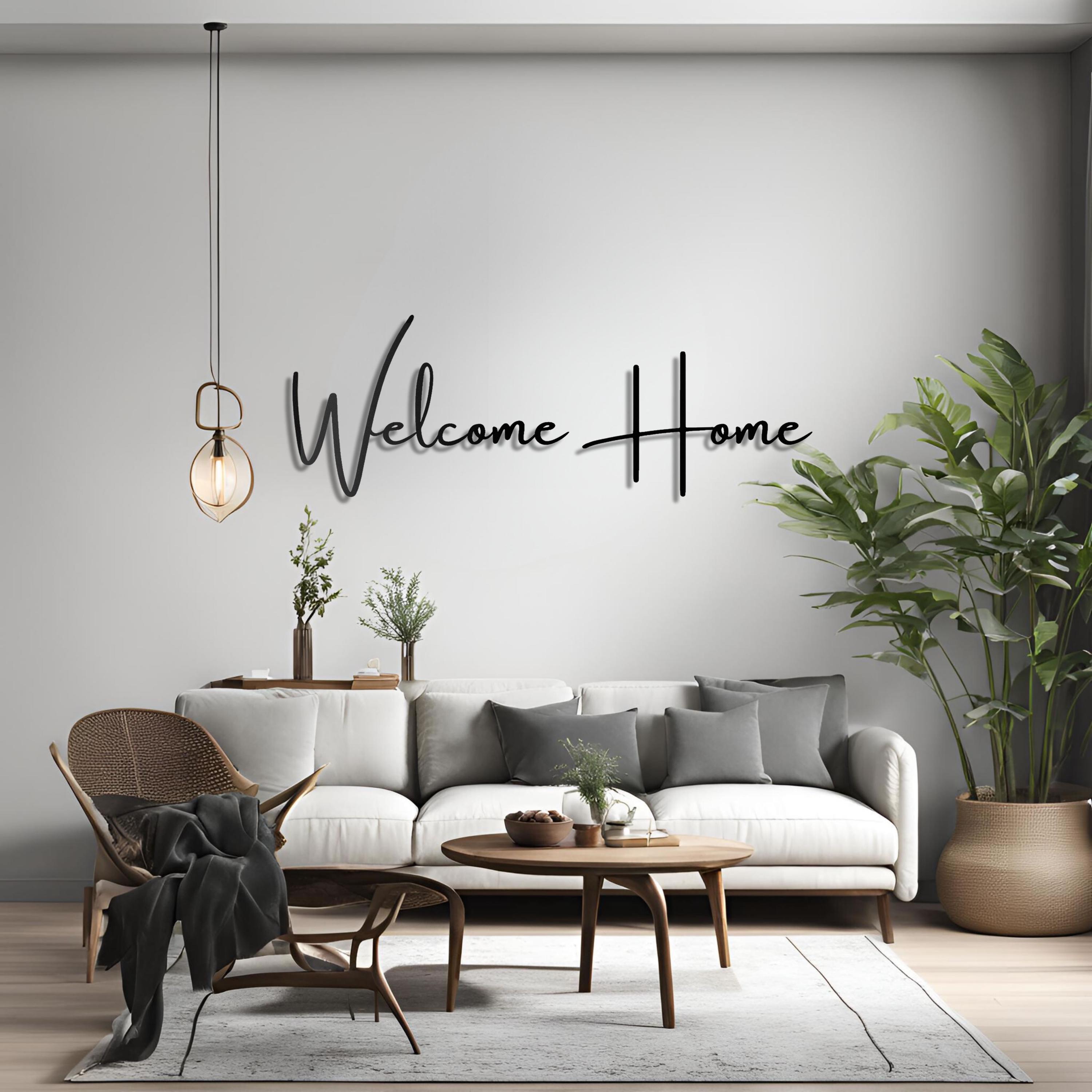 Metal Welcome Home Sign – Rustic Farmhouse Entryway Wall Art, Front ...