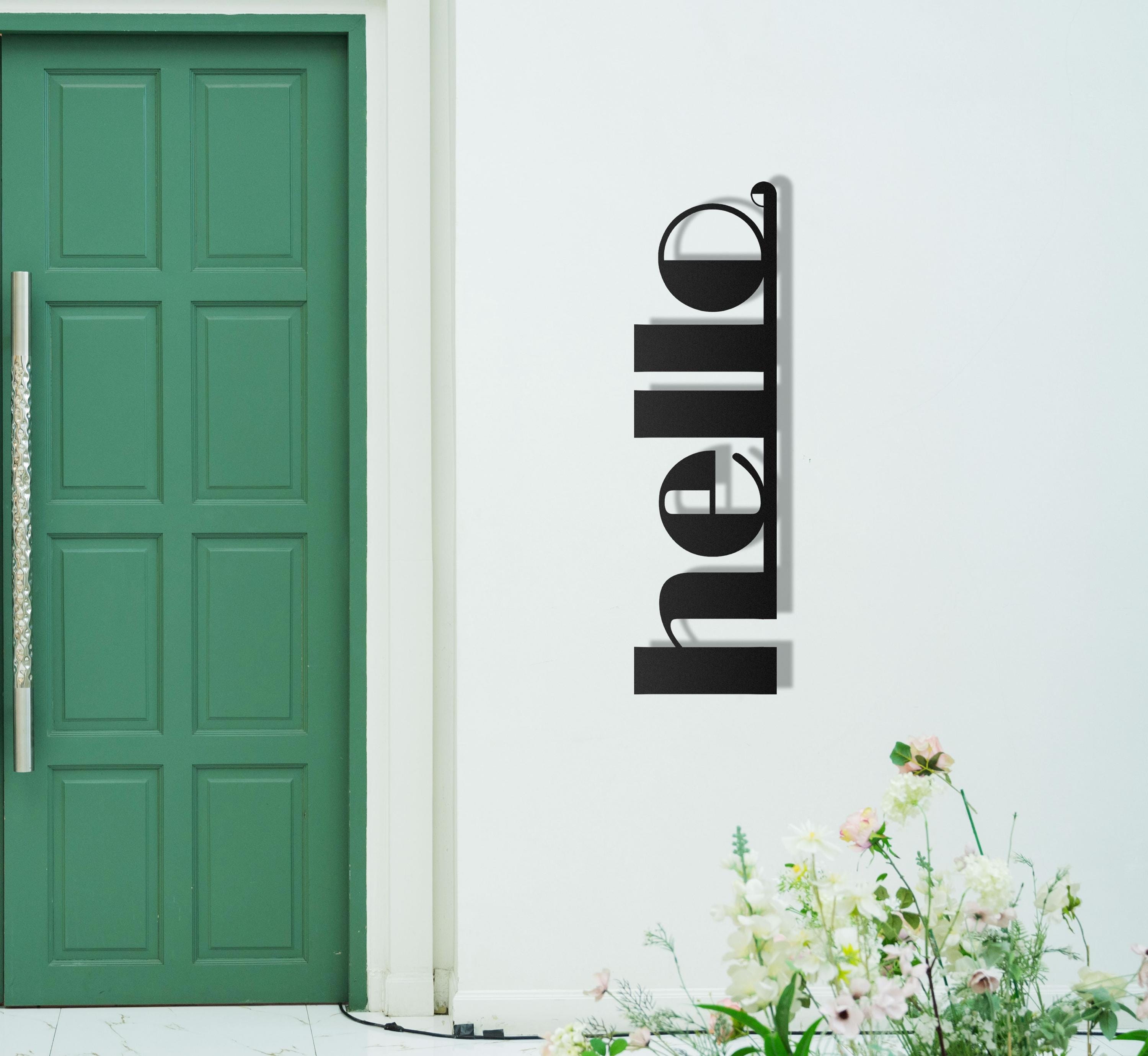 Metal Hello Sign – Modern Entryway Decoration, Unique Front Porch ...