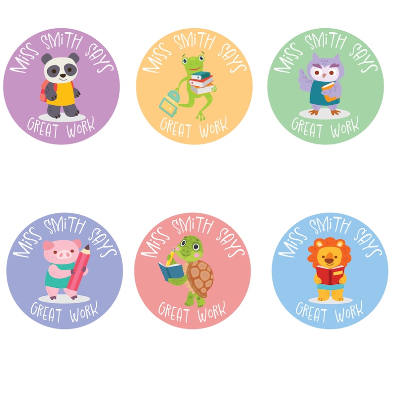 Personalised Cute Teacher Stickers, Personalised Teacher Merit Stickers, Teacher Stickers, Reward Stickers, Merit Stickers image 1