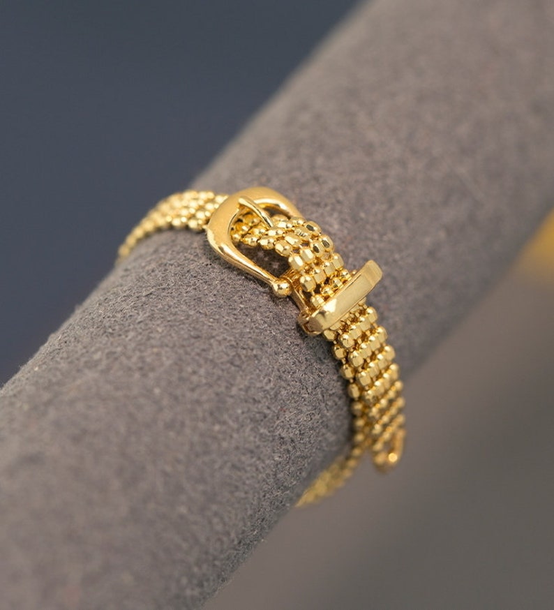 18K Gold Ring, Gold Ring, Real Gold Ring, Gold Chain Ring, Minimalist