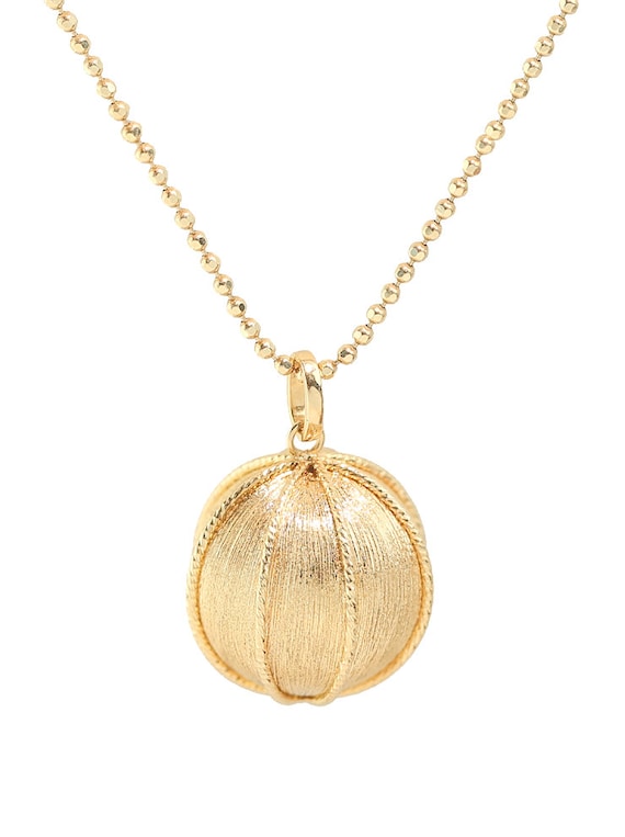 ネックレス・ペンダント 18K Gold Bead on Silver Flattened Ball Pendant 18K Gold Bead on Silver Flattened Ball Pendant