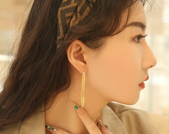 Orecchini Pendenti A Nappa Con Perle Placcati Oro 18K - Argento 925 Per Donne - Lunghi 9cm