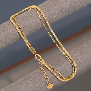 18K Gold Chain Bracelet: Minimalist Stacking Jewelry
