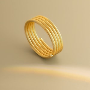18K Gold Stacking Ring: Minimalist Real Gold Band