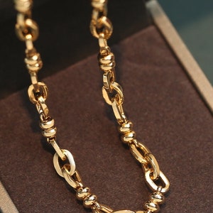 18K Gold Necklace, Gold Link Necklace, Gold Chain Necklace, Gold Necklace, 18K Gold Chain, Solid Gold Necklace, Solid Gold Chain